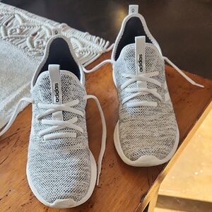 Adidas Women's Black and White Knit Sneakers